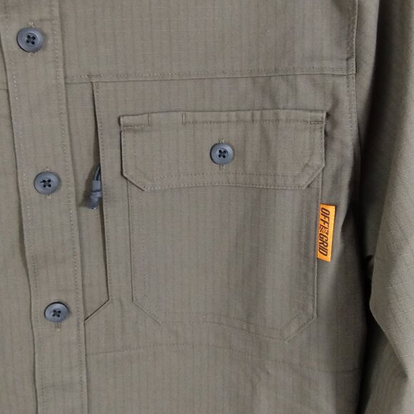 Off The Grid Thunderbolt Button Down Shirt Army Green Size M - Picture 5 of 10